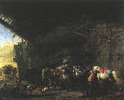 WOUWERMAN, Philips Scene in front of an Inn wet oil painting artist